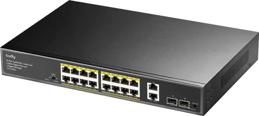 

Коммутатор неуправляемый Cudy GS1018PS2 16-10/100/1000 BASE-T Gigabit ports, 2-Port 10/100/1000 BASE-T Gigabit Uplink ports, 2-1000 BASE-X SFP Slot, 1, GS1018PS2