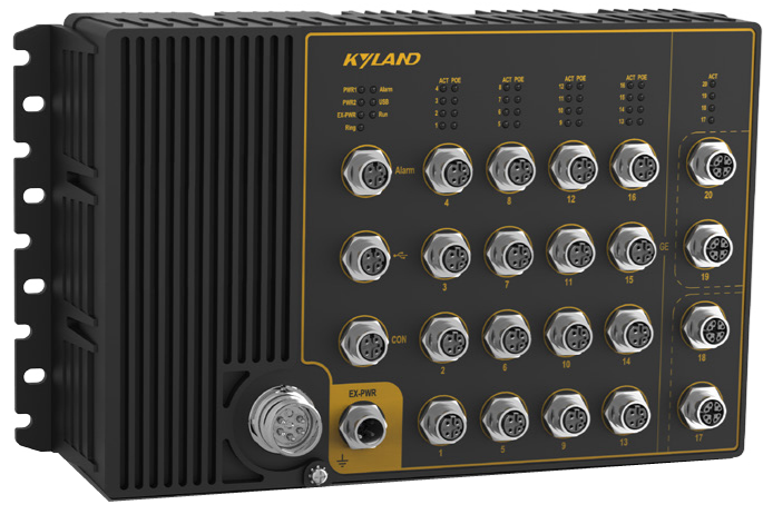 

Коммутатор управляемый Kyland Aquam8620 302242770 Layer 3 managed, 16*10/100M Base-TX M12 connector PoE ports, 24VDC dual redundant power inputs, Aquam8620