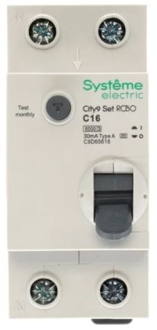 

Автомат дифференциальный Systeme Electric C9D65616 City9 Set 1P+N С 16А 6kA 30мА Тип-A 230В, C9D65616