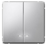 фото Выключатель двухклавишный с подсветкой Systeme Electric GAL000353S