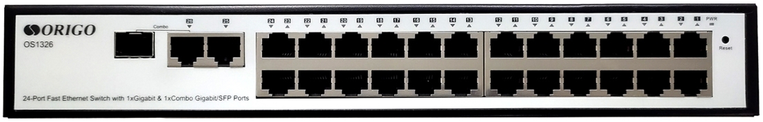 

Коммутатор управляемый ORIGO OS1326/A1A L2 24x100Base-TX, 1x1000Base-T, 1xCombo 1000Base-T/SFP, OS1326/A1A