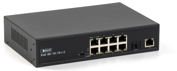 фото Коммутатор  Бастион SKAT PoE-8E-1G-1S v.2 в Волгограде