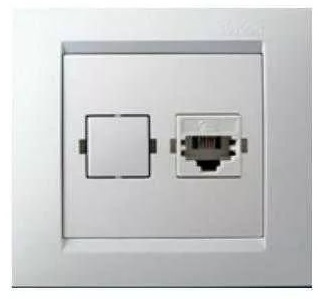 

Розетка Simon 1590480-030 Simon 15 Белый ТЛФ 1-я RJ-11 (в сборе с рамкой), 1590480-030