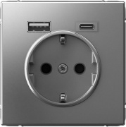 фото Розетка с заземлением с 2 USB Systeme Electric GAL000932