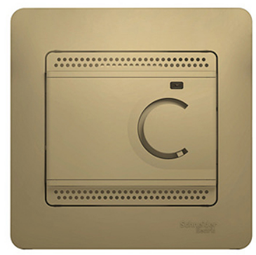 

Термостат Schneider Electric GSL000438 Glossa Титан электронный теплого пола с датчиком, 10A (в сборе с рамкой), GSL000438