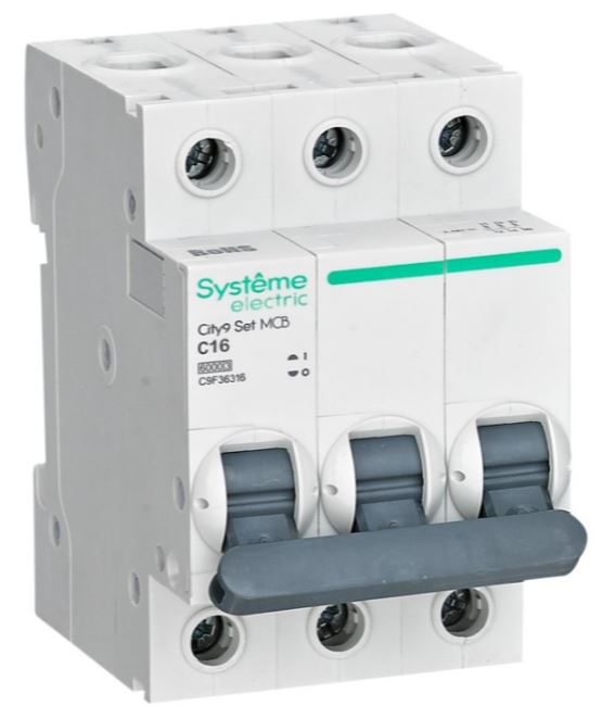 

Автоматический выключатель Systeme Electric C9F36316 City9 Set С 16А 3P 6kA 400В, C9F36316