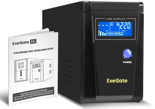фото Источник бесперебойного питания  Exegate SineTower SN-600.LCD.AVR.2SH в Уфе