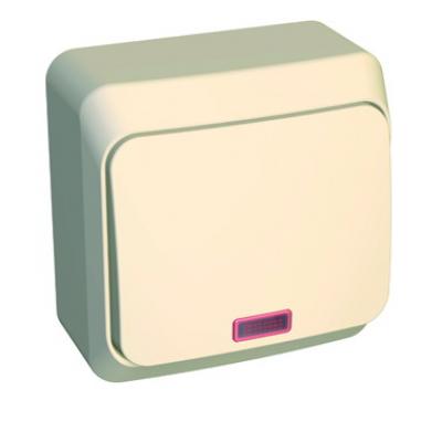 

Выключатель Schneider Electric BA10-005K Этюд 1-клавишный с подсветкой, наружный,10 А, 220/250 В, 3680 Вт, IP20, в сборе (сх.1) (кремовый), BA10-005K