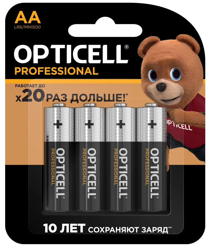 

Батарейка OPTICELL 5052001 алкалиновый AA/LR6 (блист. 4шт) Professional Opticell, 5052001