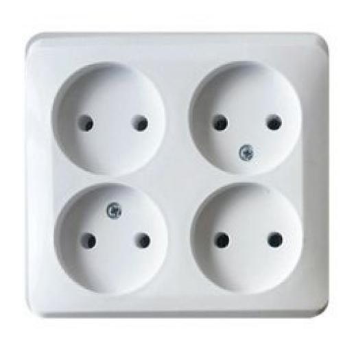 

Розетка Schneider Electric PA16-205B Этюд 4-ая, без заземления, без шторок, наружная, 16 А, 250 В, 3680 Вт, IP20, в сборе (белая), PA16-205B