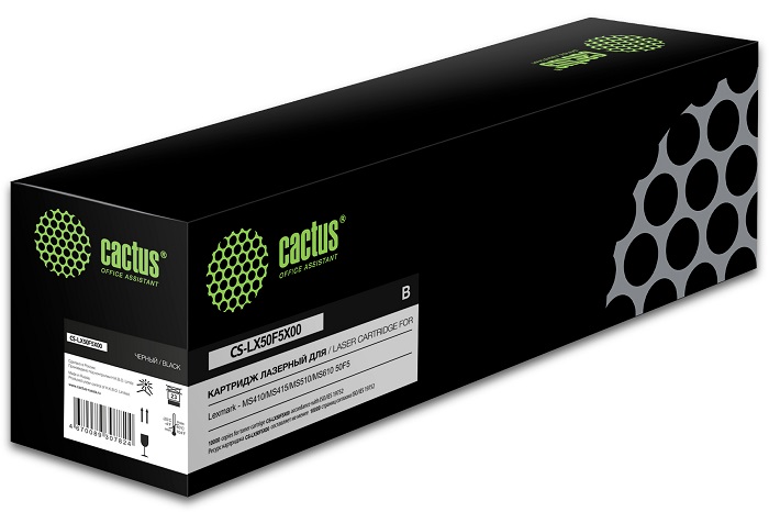 

Картридж Cactus CS-LX50F5X00 лазерный черный (10000стр.) для Lexmark MS410/MS415/MS510, CS-LX50F5X00