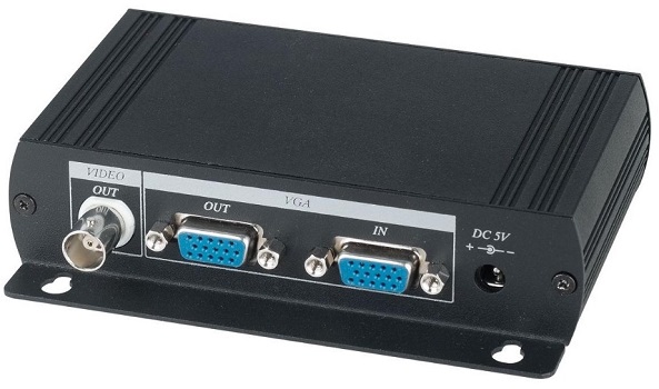 

Преобразователь SC&T VC01 VGA- видеосигнала в композитный видеосигнал. Позволяет использовать TV в качестве монитора. Входной сигнал VGA (DB15), выхо, VC01