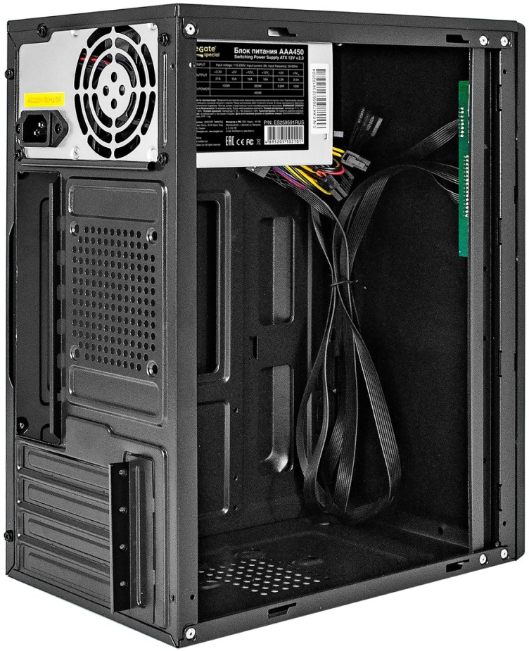 

Корпус mATX Exegate BAA-408-AAA450 EX298154RUS БП AAA450, 2*USB, черный, BAA-408-AAA450