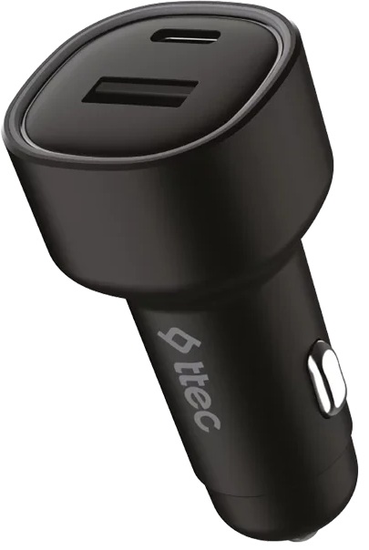 

Зарядное устройство автомобильное TTEC 2CKP02LS Duo, PD 48W, USB-C+USB-A с кабелем USB-C-Lightning, цвет: черный, 2CKP02LS