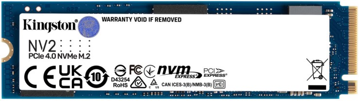 

Накопитель SSD M.2 2280 Kingston SNV2S/1000G NV2 1TB PCIe 4.0 x4 NVMe 3500/2100MB/s MTBF 1.5M, SNV2S/1000G