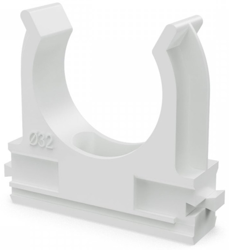 Изображение товара Клипса Промрукав для крепления труб ПВХ 32 мм 25 шт