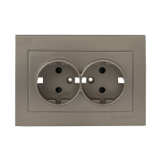 фото Накладка розетки двойной с заземлением EKF ESR16-L-128-40