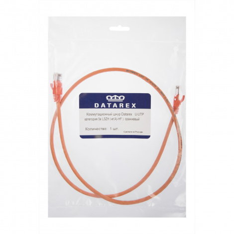

Кабель патч-корд U/UTP 5e кат. 5м Datarex DR-181815 LSZH нг(А)-HF 5,0 м, оранжевый, DR-181815