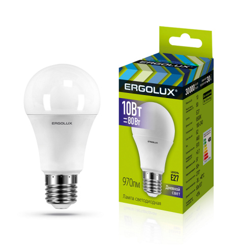фото Лампа светодиодная ERGOLUX LED-A60-10W-E27-6K в Омске