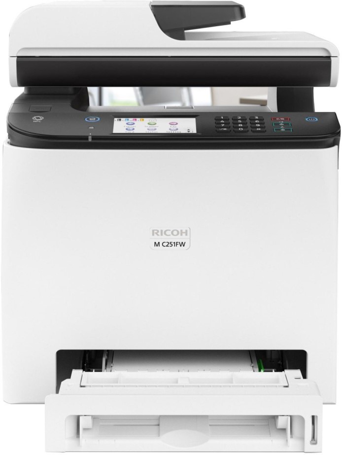 

МФУ цветное Ricoh M C251FW 408545 A4, 25 стр/мин, дуплекс, факс, 256 мб, PCL/PS, LAN, WiFi , ADF50, старт.картр. по 1000стр., M C251FW