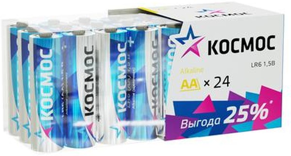 

Батарейка Космос KOCLR6_24BOX алкалиновые, 24 шт, АА (LR6, R6, UM3), KOCLR6_24BOX
