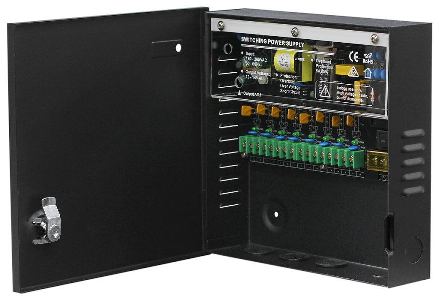 

Блок питания Smartec ST-PS105DML-BK 12 VDC/ 5 A, 8 каналов, металлический корпус, черный, ST-PS105DML-BK