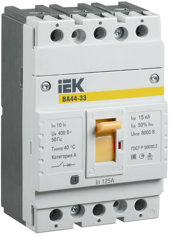 

Автоматический выключатель в литом корпусе IEK SVA4410-3-0125 ВА44 33 3Р 125А 15кА, SVA4410-3-0125