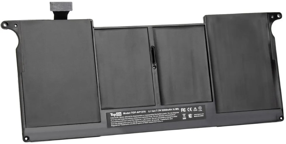 

Аккумулятор для ноутбука Apple MacBook TopOn TOP-AP1370 к серии Air 11" 7.3V 4680mAh 35Wh. PN: A1370, 020-6920-B., TOP-AP1370