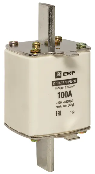

Предохранитель EKF fus-37/400/100 ППН-37 400/100А габарит 2, fus-37/400/100