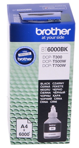 

Тонер Brother BT6000BK Чернила Brother BT-6000BK для DCPT300/500W/700W черные (108мл, 6000стр), BT6000BK