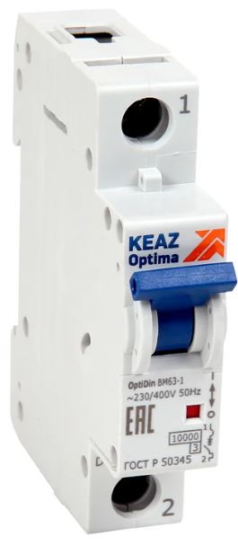 

Автоматический выключатель КЭАЗ 293215 OptiDin BM63-1C16-УХЛ3 (6кА) инд упаковка, 293215