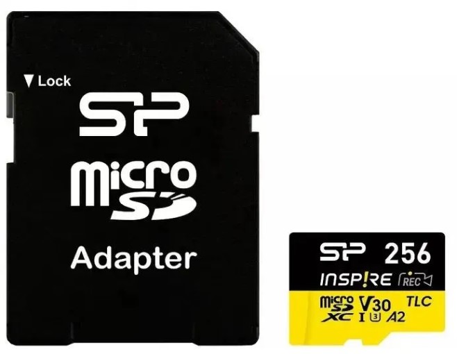

Карта памяти MicroSDXC 256GB Silicon Power SP256GBSTXLA2V1NSP Inspire V30 A2, adapter, SP256GBSTXLA2V1NSP