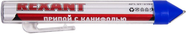 Изображение товара Припой Rexant 09-3103 с канифолью, 1 мм, 183 °C