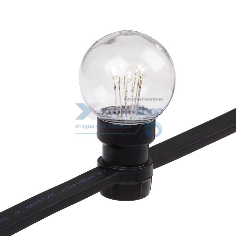 

Гирлянда NEON-NIGHT 331-326 LED Galaxy Bulb String 10м, черный каучук, 30 ламп*6 LED ТЕПЛО-БЕЛЫЕ, влагостойкая IP65, 331-326