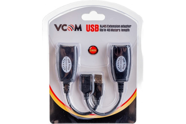 фото Кабель интерфейсный USB 2.0 удлинитель VCOM AM-AF/RJ45Fx2 в Уфе