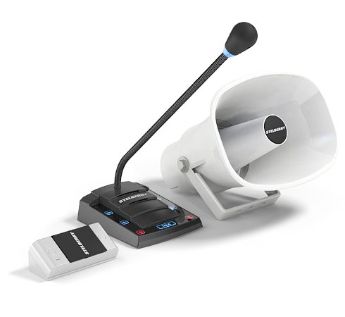 

Комплект Stelberry S-505 переговорного устройства клиент-кассир для АЗС с системой громкого оповещения, встроенным усилителем, рупором на 15 Ватт и вы, S-505