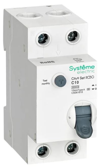 

Автомат дифференциальный Systeme Electric C9D61610 City9 Set 1P+N С 10А 6kA 10мА Тип-A 230В, C9D61610