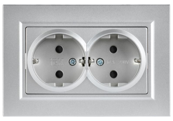 фото Розетка двухместная с заземлением  IEK BR-R27-16-K47-F в Санкт-Петербургe