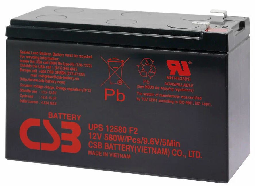 

Батарея CSB UPS12580 580Вт, 12V, 10.5Ач, UPS12580