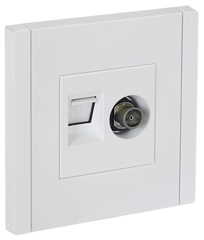 

Розетка комбинированная IEK FP-AK20-1-K01 FORTE&PIANO TV+RJ45 кат.5E FP236 белый, FP-AK20-1-K01