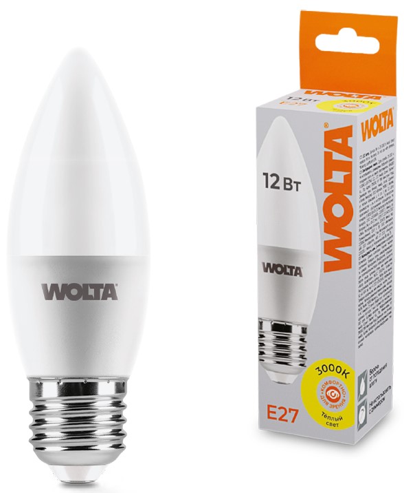 

Лампа светодиодная WOLTA 25YC12E27 12Вт 3000K Е27, 25YC12E27