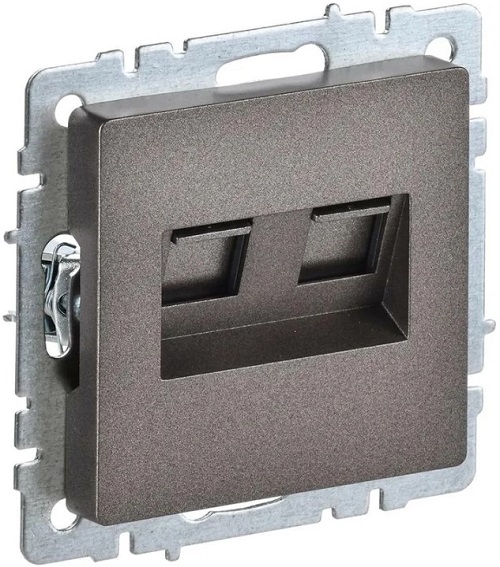 

Розетка компьютерная+телефонная IEK BR-KT20-O-1-K45 BRITE RJ11+RJ45 кат.5E РК/Т12-БрТБ Бронза, BR-KT20-O-1-K45