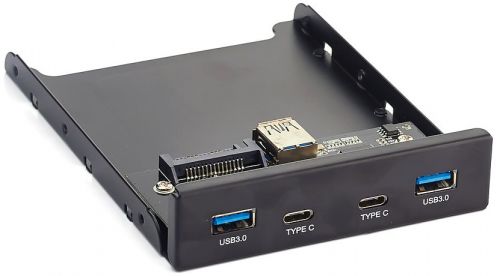 

Панель лицевая Exegate U3H-619 EX280448RUS в 3.5" отсек, 2*USB 3.0, 2*USB Type-C, U3H-619
