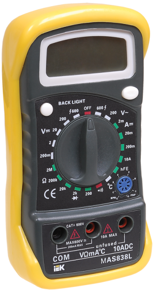 Изображение товара Мультиметр IEK TMD-3L-838 цифровой мультиметр для электроизмерений