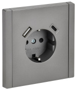 фото Розетка с заземлением с 2 USB IEK FP-R14-16-U22-018-K46