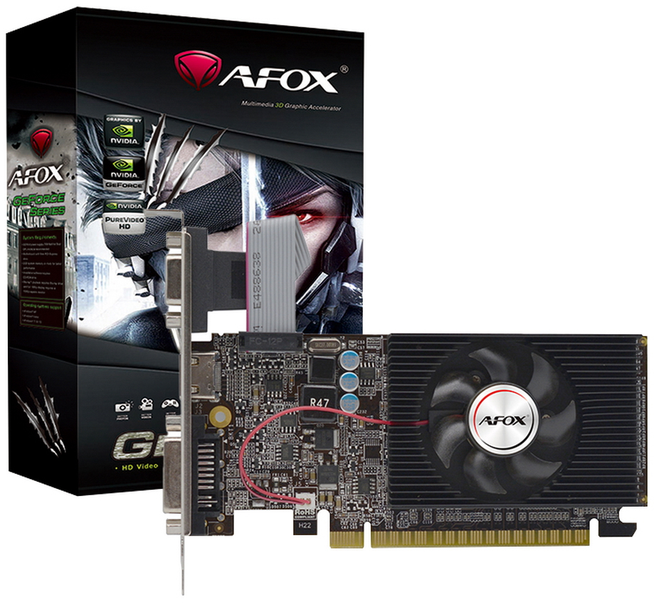 

Видеокарта PCI-E Afox GeForce GT610 AF610-1024D3L7-V6 1GB DDR3 64bit 40nm 810/1333MHz DVI/HDMI/VGA R, GeForce GT610