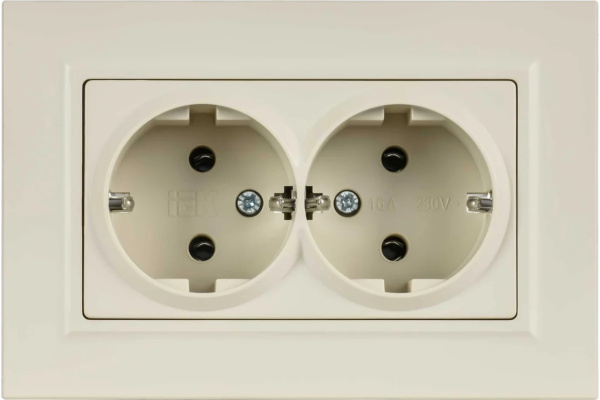 фото Розетка двухместная с заземлением  IEK BR-R27-16-K10-F в Санкт-Петербургe