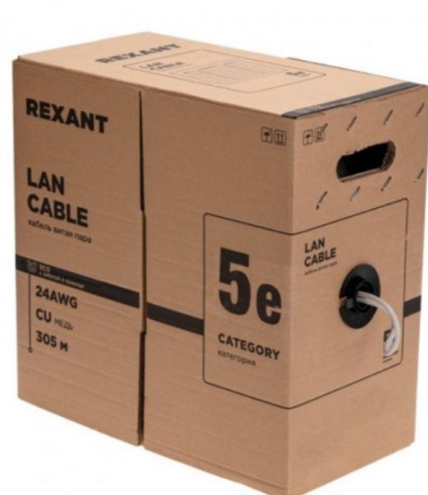 фото Кабель витая пара U/UTP 5e кат. 4 пары Rexant 01-0043-R в Уфе