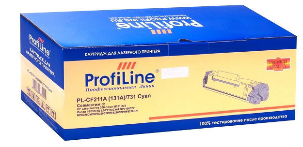 

Картридж ProfiLine PL-CF211A/731-C PL-CF211A (131A)/731 для принтеров HP LaserJet Pro 200 Color M251/276 Canon i-SENSYS LBP7110CW/LBP7100CN/MF8280CW/M, PL-CF211A/731-C