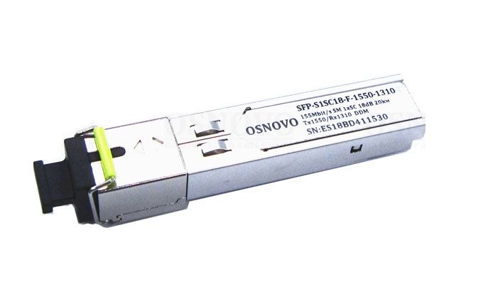 

Модуль OSNOVO SFP-S1SC18-F-1550-1310 оптический, одно волокно Single Mode. Скорость: до 155 мбит/c. Тип разъема: SC. Оптический бюджет: 18дБ. Расстоян, SFP-S1SC18-F-1550-1310